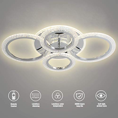 Garwarm Modern Ceiling Light 58W Dimmable Flush Mount LED Ceiling Lamp ...