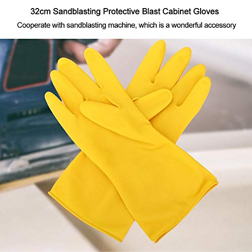 Protective Gloves, Sandblasted Gloves, 32 cm Professional Sandblasting Protective Industrial Blast Cabinet Gloves Wonderful Accessory, Jewelry Making Tool Sand Blaster Gun Kit - Thumbnail 6