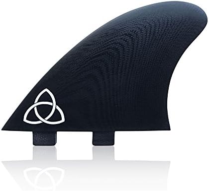 Naked Viking Surf: Ono Twin Surfboard Fins, Solid Fiberglass, FCS Compatible, Black