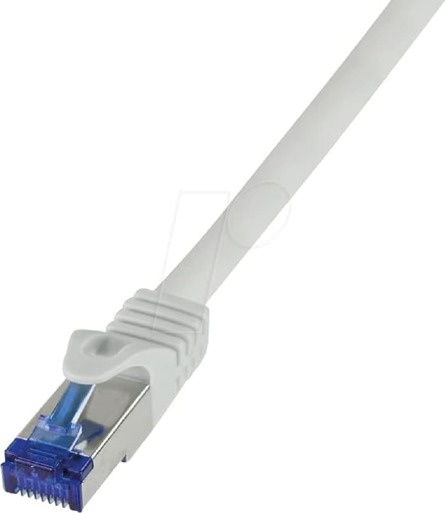 LogiLink C6A022S RJ45 CAT 6a S/FTP Ethernet Cable, 0.50 m Grey Pack of 1
