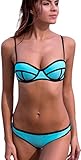 Pandolah Push up Bright Diving Suit Padded Swimsuit Bikini Set Swimwear