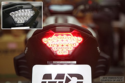 2015-2017 Yamaha FZ-07 YZF R3 Integrated Sequential LED Tail Lights Smoke Lens