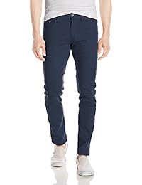 WT02 pantalones elastizados de sarga de color básico para hombre