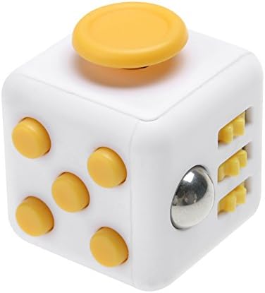 Durac Fidget Cube Relieves Anxiety and Stress For Children and Adults,Anxiety Attention Toy-White and Orange