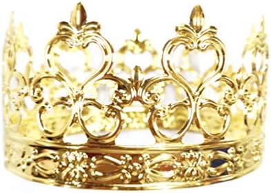 Yardwe ミニクラウンケーキトッパークイーンプリンセスティアラクラウンクリスマス誕生日ウエディングケーキデコレーションゴールデン