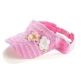 Glitter Sequin Visor with Flowers for Ladies, Pink with Flowers