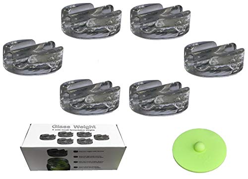 6 Pack fermentation weight. Heavy glass fermenting weights with handles for wide mouth Mason jars. Canning supplies. Great for fermenting vegetables and probiotic food. Dishwasher safe.Premium Present