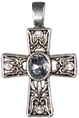 Cousin Jewelry Basics 1-Piece Deco Cross, Silver