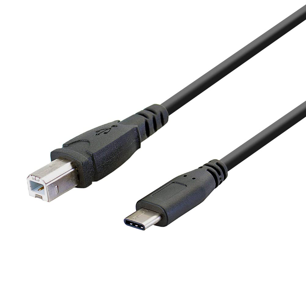 iYueMps USB B to USB C Printer Cable,1m/3ft USB Type C to USB 2.0 Type B Printer Scanner Cable Compatible HP Epson Canon Samsung Lexmark Dell Xerox etc (1m)