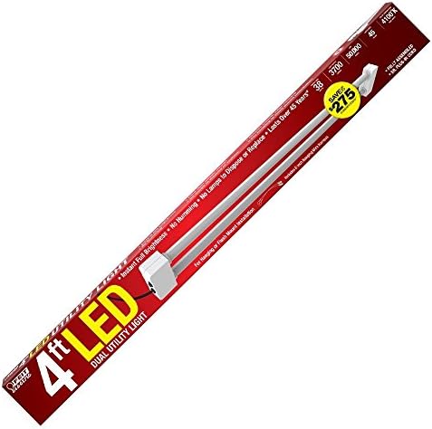 LED Utility Shoplight 38 watt 4 feet (48"). 4100k soft white. Hanging hardware included. Ready to use Plug & Play