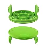 Thten Trimmer Replacement Spools Cap Covers Compatible with Greenworks 21332 21342 24 Volt 40V 80V Cordless Weed Eater with 3411546A-6 Cap Covers Parts Auto-Feed String Edger 16ft 0.065" 29252 (2 Pack