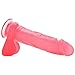 Doc Johnson Crystal Jellies - 8 Inch Ballsy Cock With Suction Cup Base - 8.6 in Long and 2.0 in. Wide - Dildo - Pink