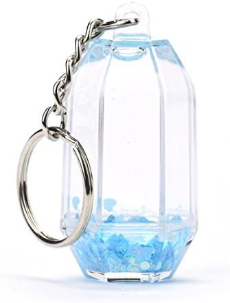 HN Glitter Powder Moving Liquid Quicksand Star Key Ring Mini Filled Bottle Keychain