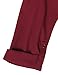 Messic Women's V-Neck Blouses 3/4 Roll-up Sleeve Button Casual Chiffon Tunic Shirt (Wine, XX-Large)
