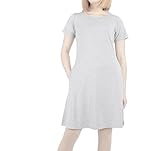 Modeway Women's Modal Short Sleeve Pockets T shirt Dresses Loose Fit Long Tunic