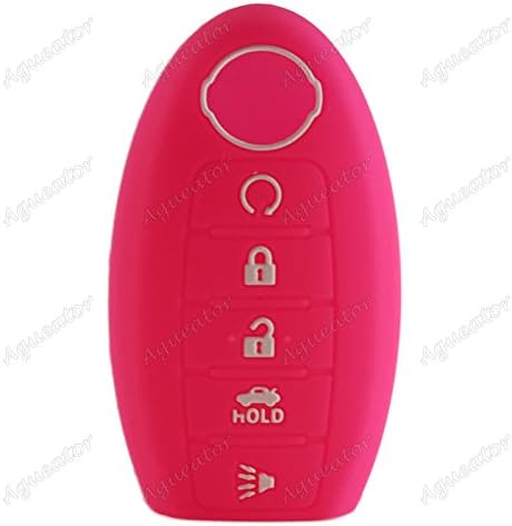 Aguetaor - Remote Shell Car Key Case 5 Button Fit for Nissan Altima Pathfinder Rose