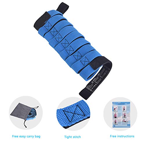 image for KerKoor Yoga Stretch Strap, Multi Loops Adjustable Exercise Band for S