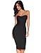 Women's Midi Cocktail Dresses Strapless Bandage Bodycon Dress Wedding Party Dress(Black,L)
