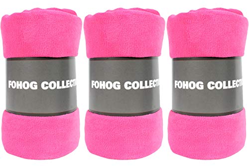 FOHOG Collection Fleece Blanket Hot Pink Red Small