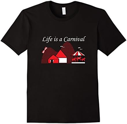 Men's Life is a Carnival Graphic Funny T-shirt XL Black