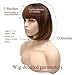 MERISIHAIR Short Bob Hair Wigs Synthetic Colorful Cosplay Daily Party Straight Wig with Flat Bangs Heat Resistant for Women Natural As Real Hair (Black to reddish brown)