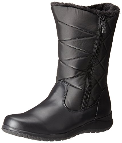 Totes Women's Edgen Zip Snow Boot, Black, 9 M US