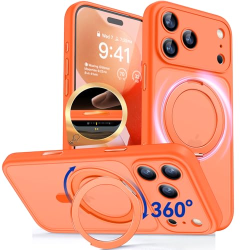 CANSHN 360° Ständer für iPhone 17 Pro Max Hülle, Matt Orange