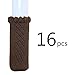 MelonBoat Chair Socks, Furniture Leg Feet Wood Floor Protectors Set, Cross Knitted, Set of 16 Brown