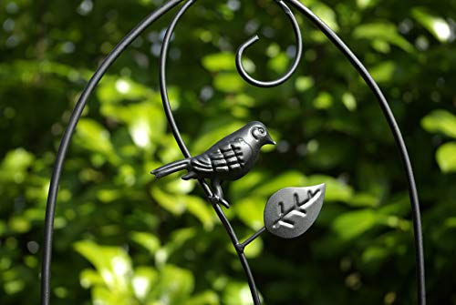 GeKi Trend Rankhilfe Rankgitter Eisen Metall schwarz 21 x 102 cm groß Deko-Vogel – Bild 3
