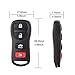 ECCPP Replacement fit for Keyless Entry Remote Control Car Key Fob Nissan Infiniti Series KBRASTU15 (Pack of 2)