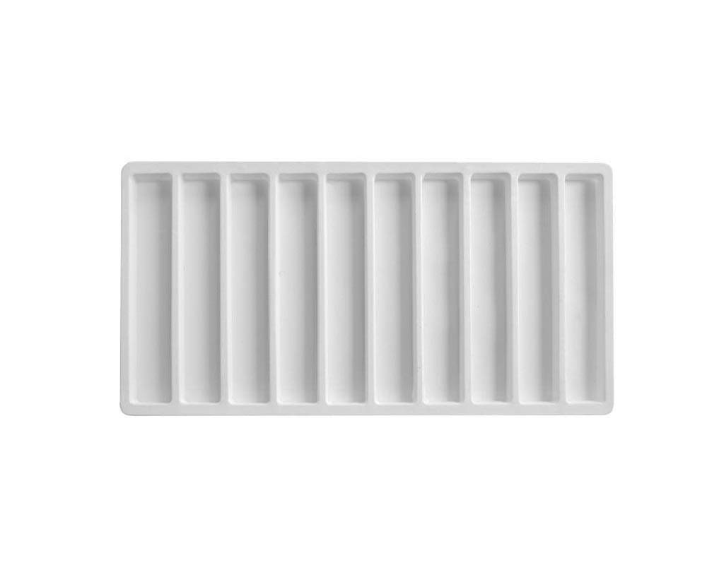 Photo 1 of White Flocked Plastic Jewelry Tray Bracelet/Watch Display Tray Insert Liner ~ 10 Compartment