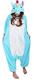 Sunrise Unisex Blue Unicorn Onesie Costume Kigurumi Pajamas (Small, Blue)