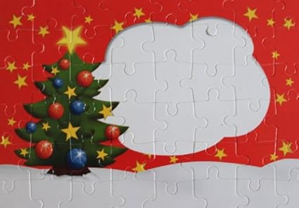 Puzzle Weihnachtsbrief beschreibbar mit Umschlag im 5er Set für Weihnachten