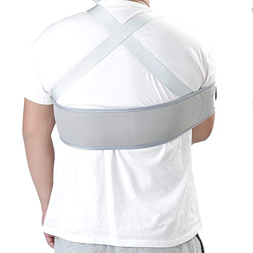 HNYG Medical Arm Sling Shoulder Immobilizer- Rotator Cuff Support Brace - Ergonomic Adjustable Grey Strap for Men, Women & Kids A786