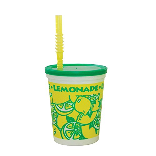 Perfect Stix Souvenir32-10 Tall Souvenir Cup with Lids and Bendable Straws, 32 oz. ( Pack of 10 Cups Straws and Lids) (Pack of 10)