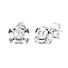 Sterling Silver Crossbones Skull Stud Earrings - 4mm