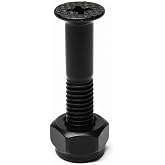 Screw City Skateboard Hardware Set &ndash; 8 Bolts &amp; 8 Nuts - GEMS Onyx Black Phillips 1"
