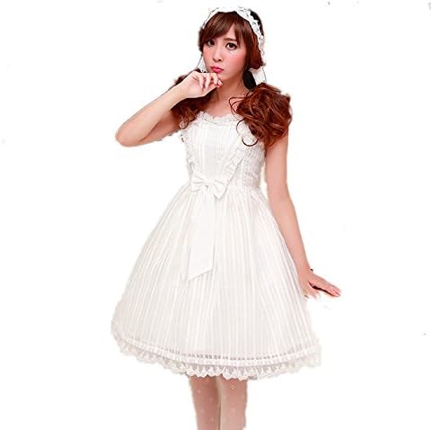 Amazon Soufflesong レディース ブランシュ ネージュ ジャンパースカート ドレス ワンピース 袖なし オーガンジー M L ２サイズ展開 ロリータ 白 ホワイト 原宿 フリル L イブニングドレス 通販