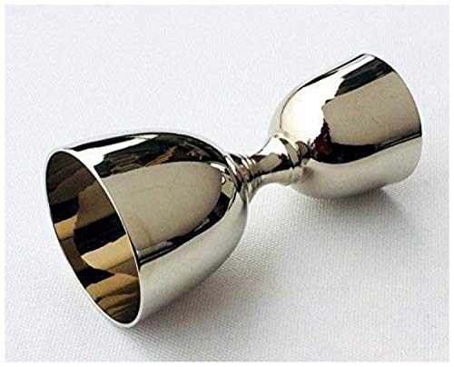 Famacart Stainless Steel Jigger Double Sided Peg Measure (60ml and 30ml, Silver) (Silver, 1)