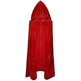 AIVibrat Velvet Hooded Cloak Adult Halloween Party Cape for Witch Vampire Cosplay Costume