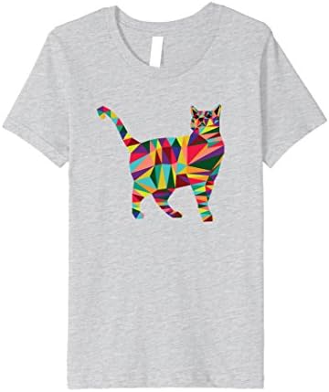 unisex-child Colorful Cat T-Shirt 12 Heather Grey