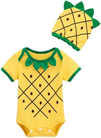Baby Clothes Set,Newborn Infant Baby Girl Boy 3D Pineapple Romper Bodysuit Sunsuit Hat Clothes