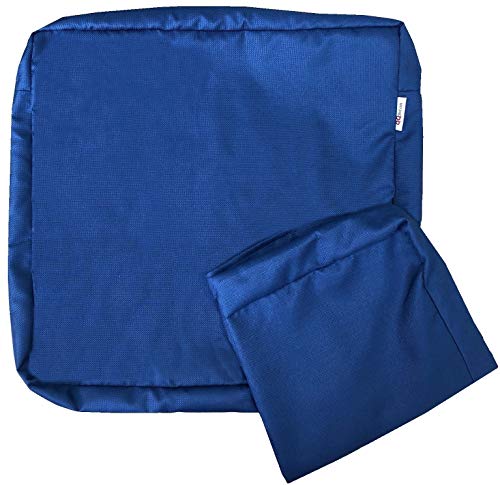 QQbed 2 Pack Outdoor Patio Deep Seat Memory Foam (Seat and Back) Cushion Set with Waterproof Internal Cover - Size 24"X22"X4", Navy Blue - Thumbnail 5