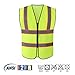 Tekware Safety Vest with High Reflective Strips, Pack of 10 Bright Neon Color Construction Protector with Zipper, Size XXL