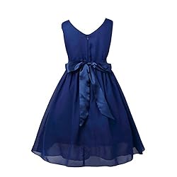 YiZYiF Kids Big Girls Double V Neck Flower Dress