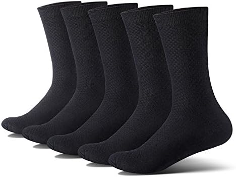 CHAVETTE Men's Comfort Blend Crew Socks, 5 Pairs (XL,Black)