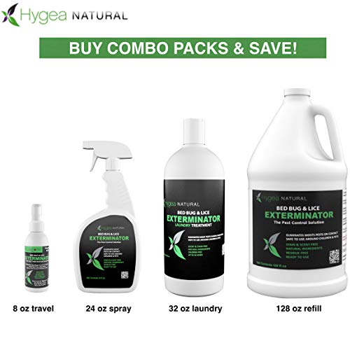 Hygea Natural Travel Exterminator Spray Non Toxic Treatment, Natural Bugs & Lice Eradicator, 3 oz, 3 Piece