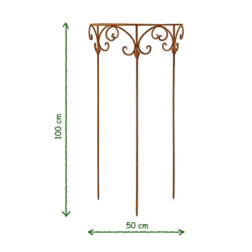 Staudenhalter 50cm Strauchhalter Staudenbinder rund Rankhilfe Stütze Pflanzen Metall Eisen Rost Deko – Bild 3