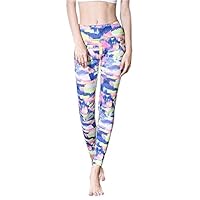 MeGaLuv Women Yoga Pants Leggings Printed High Waist Stretchy Skinny Fashion Workout Gym Running