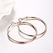 NewZenro 42mm Stainless Steel 14K Rose Gold Plated Round Endless Hoop Earrings For Womens Girls (rose gold)